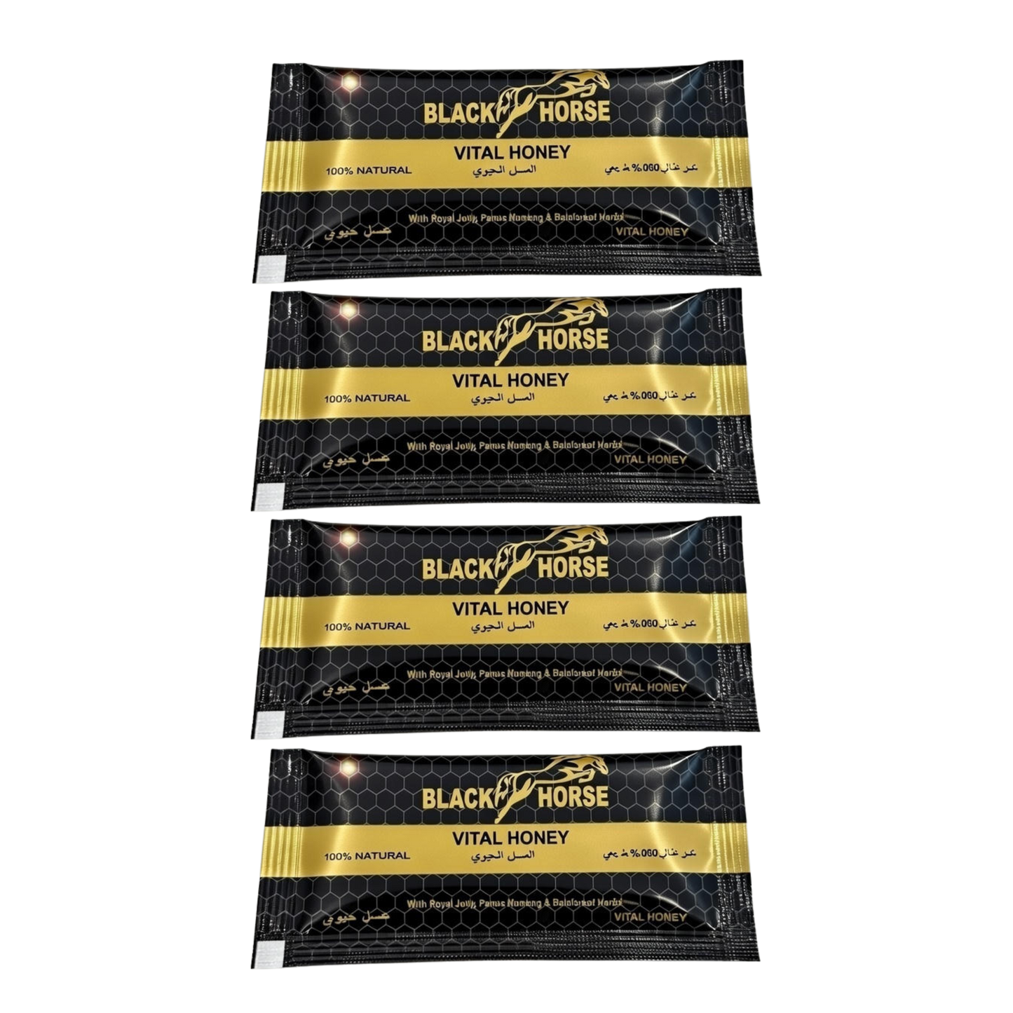 BIG BLACK HORSE – Premium Vital Honey (Boxes of 24-Sachets)