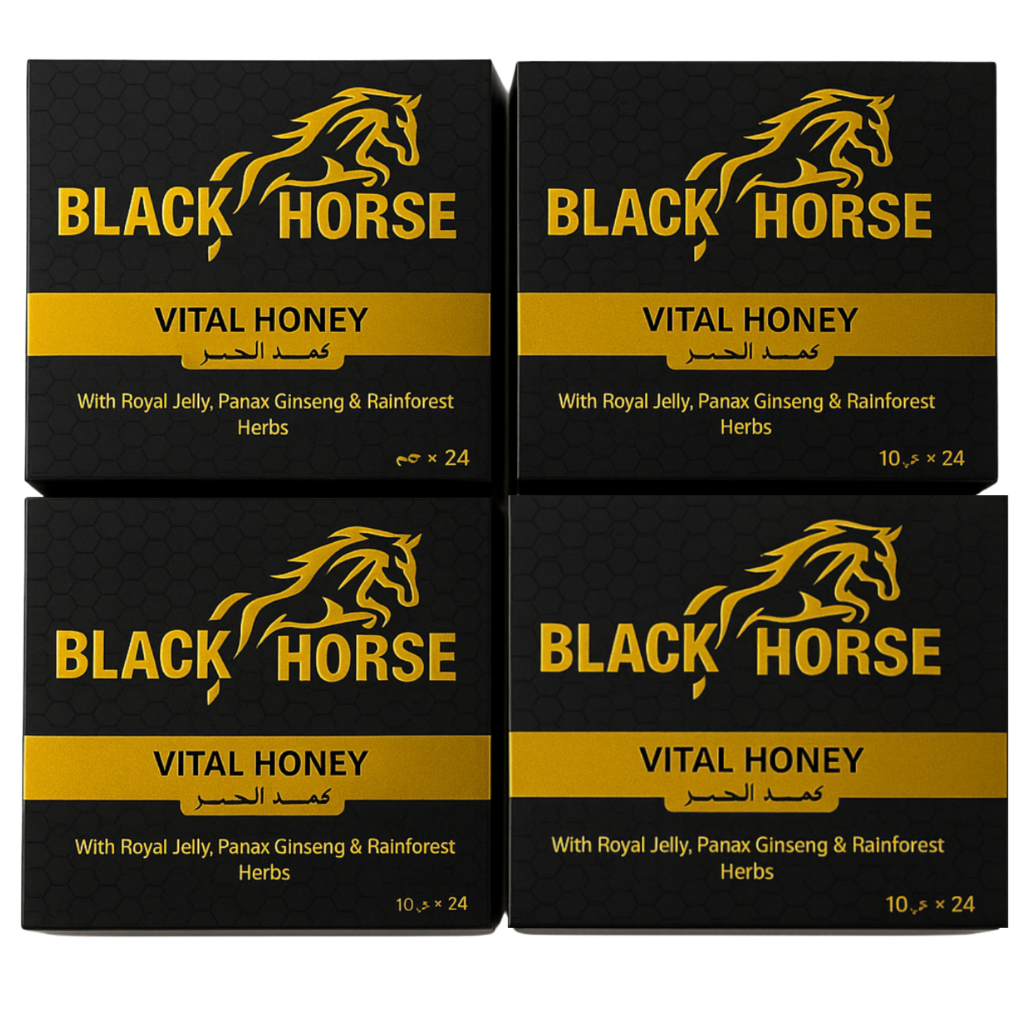 BIG BLACK HORSE – Premium Vital Honey (Boxes of 24-Sachets)