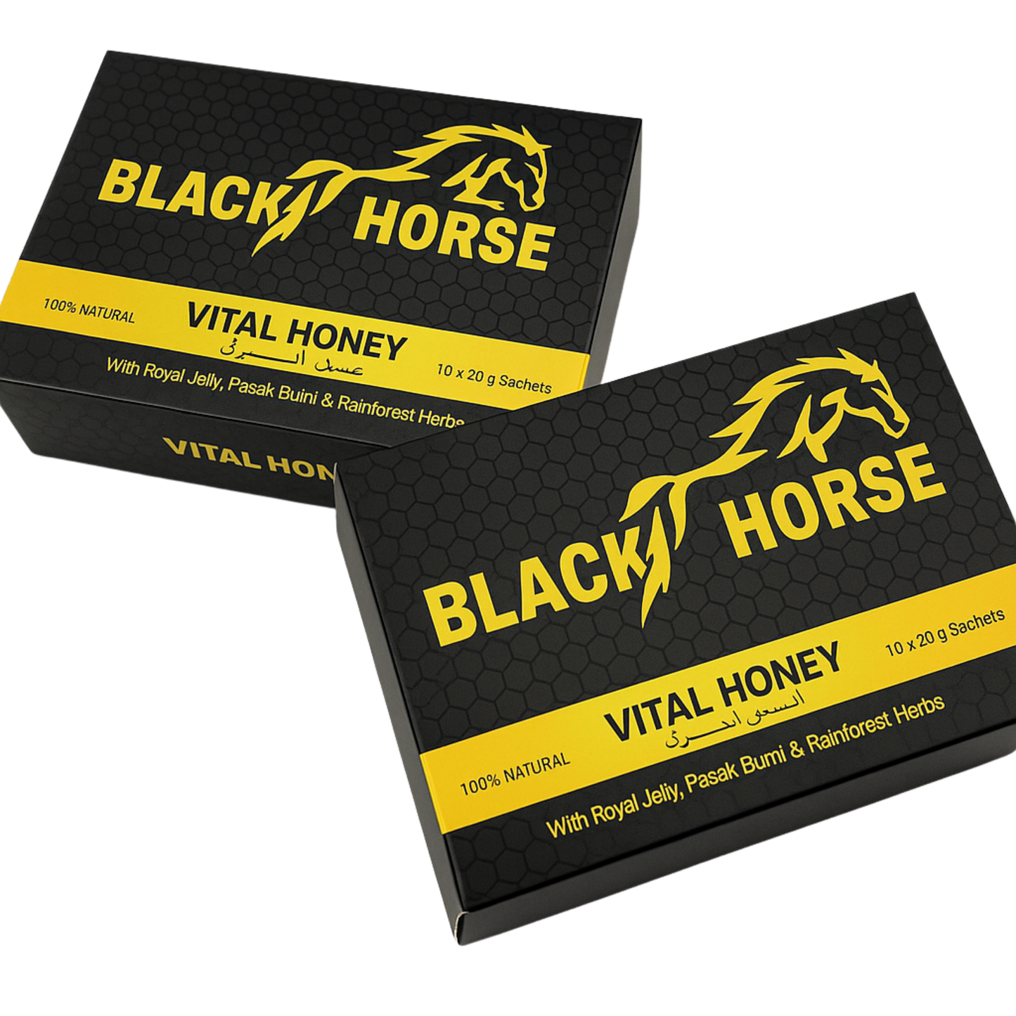 BIG BLACK HORSE – Premium Vital Honey (Boxes of 24-Sachets)