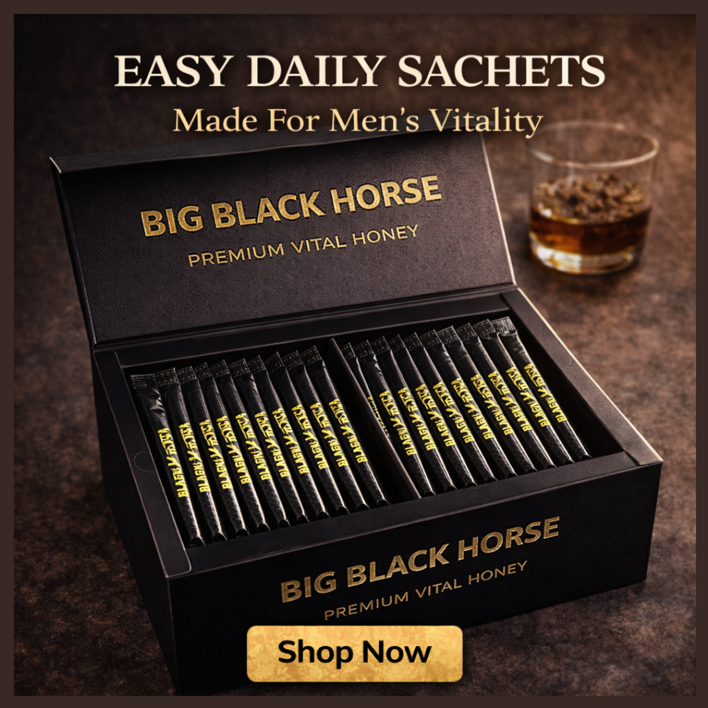 BIG BLACK HORSE – Premium Vital Honey (24-Sachets)